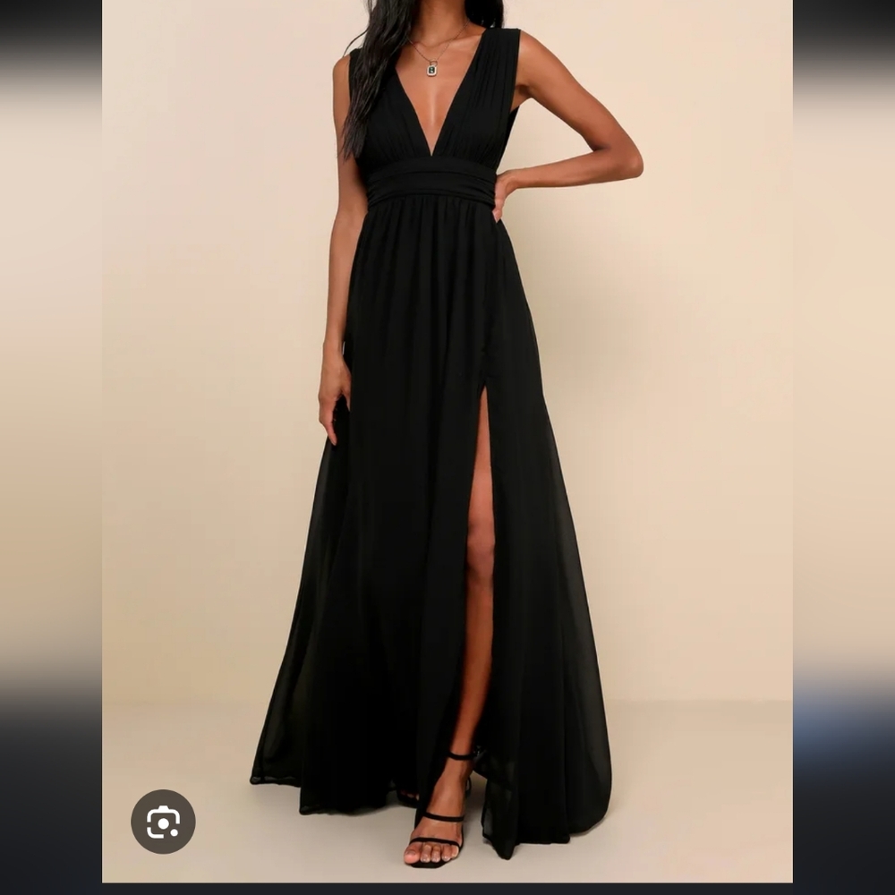 Lulus Heavenly Hues Black Maxi Dress